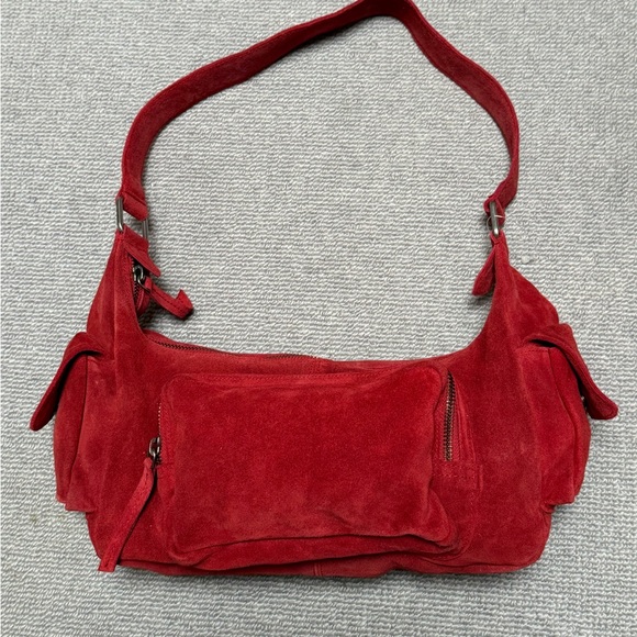 Free People Handbags - Free People Siren Suede Shoulder Bag garnet red. NWOT